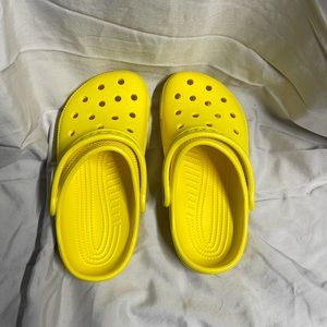 NWOT Yellow Youth Crocs (Size 2)